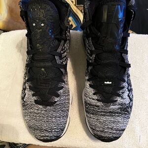 Nike LeBron XVII 17 Black White. Size 12.